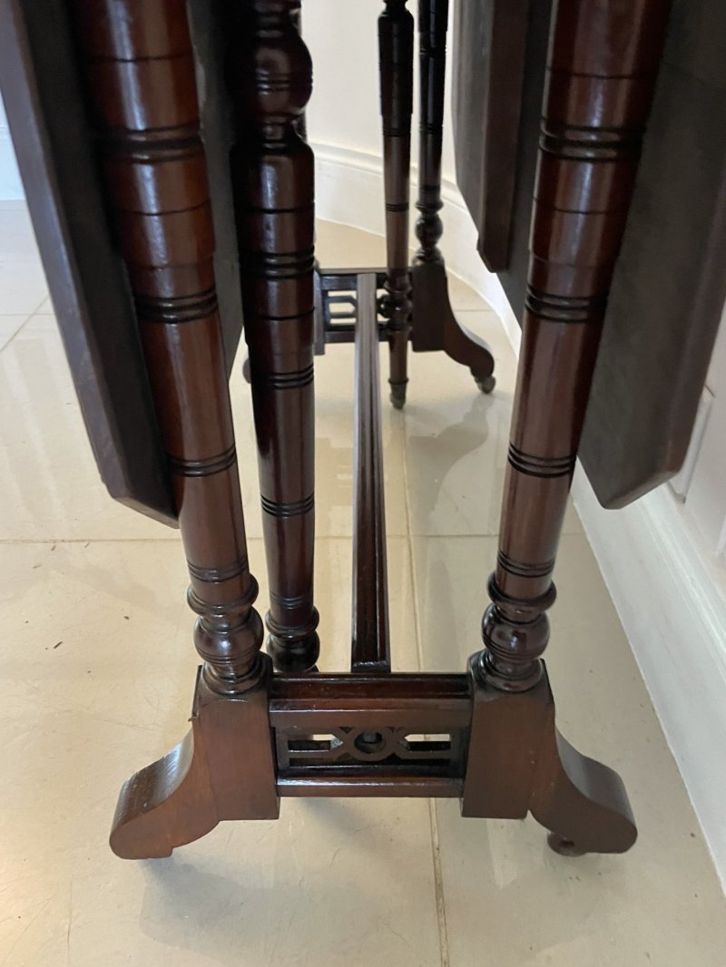 Antique Victorian Quality Solid Walnut Sutherland Table - Image 11